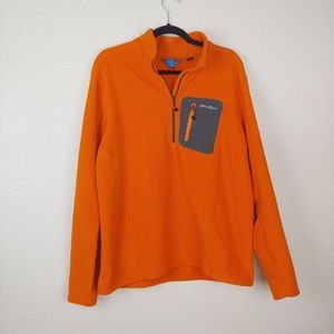 Eddie Bauer Orange Fleece Pullover Size L